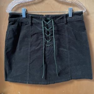 Forever 21 Lace Up Suede Skirt